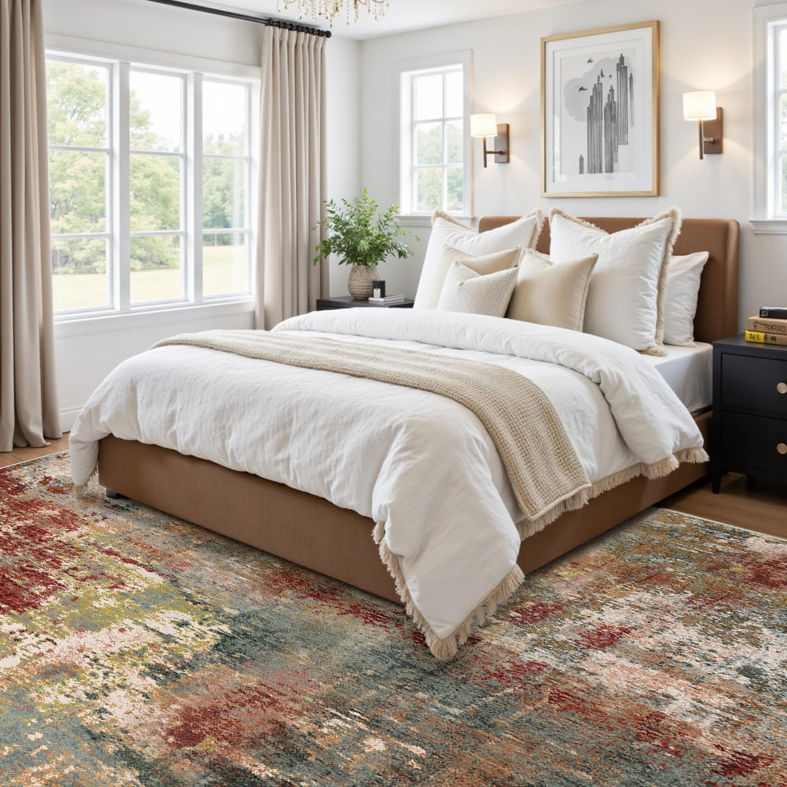 Amazon.com: RELEANY Washable Area Rugs 5'x7' Non-Slip Modern